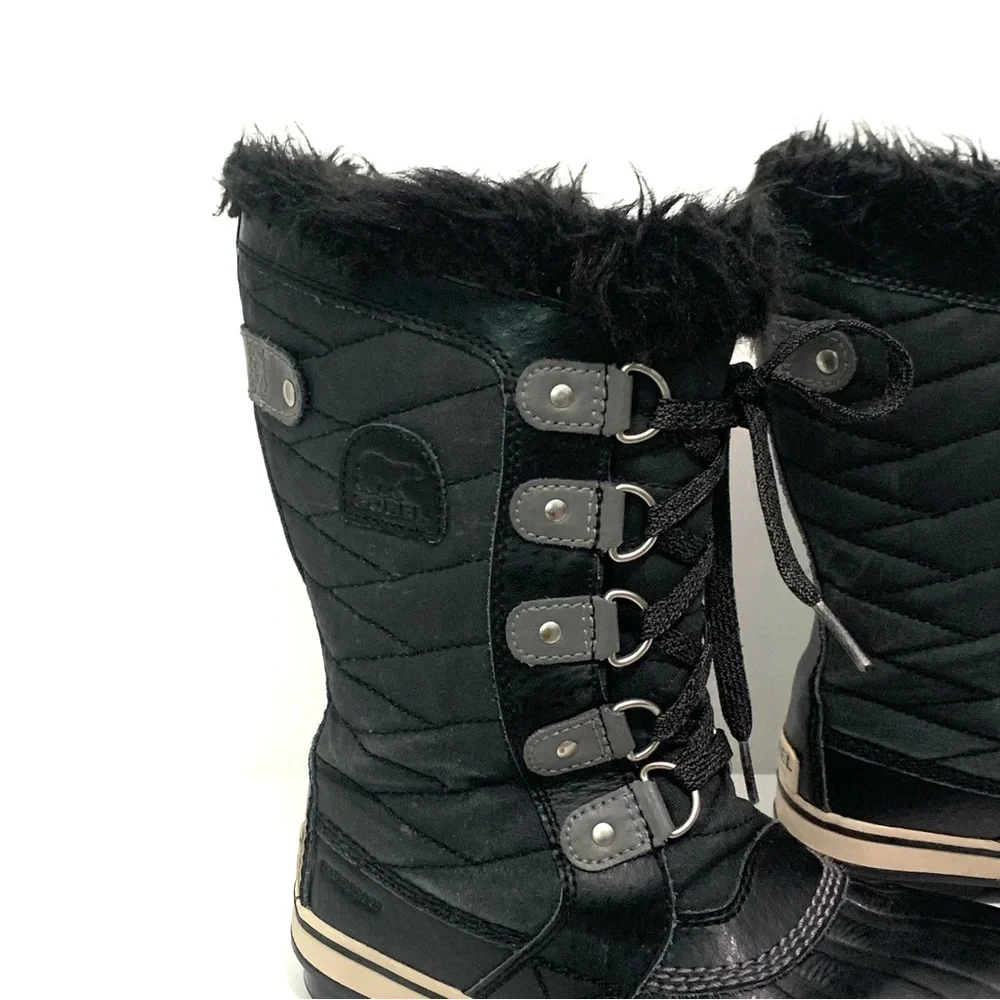 SOREL Big Kids Tofino Il Waterproof Winter Boots Black Big Kids Size 2 Faux Fur